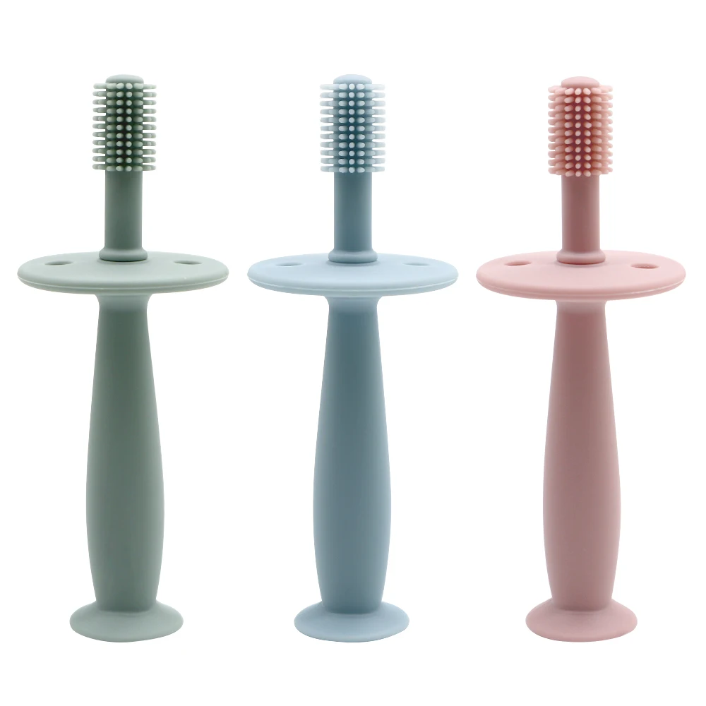 

Wholesale Children Training Brush Teether Teething Baby Silicone Toothbrush