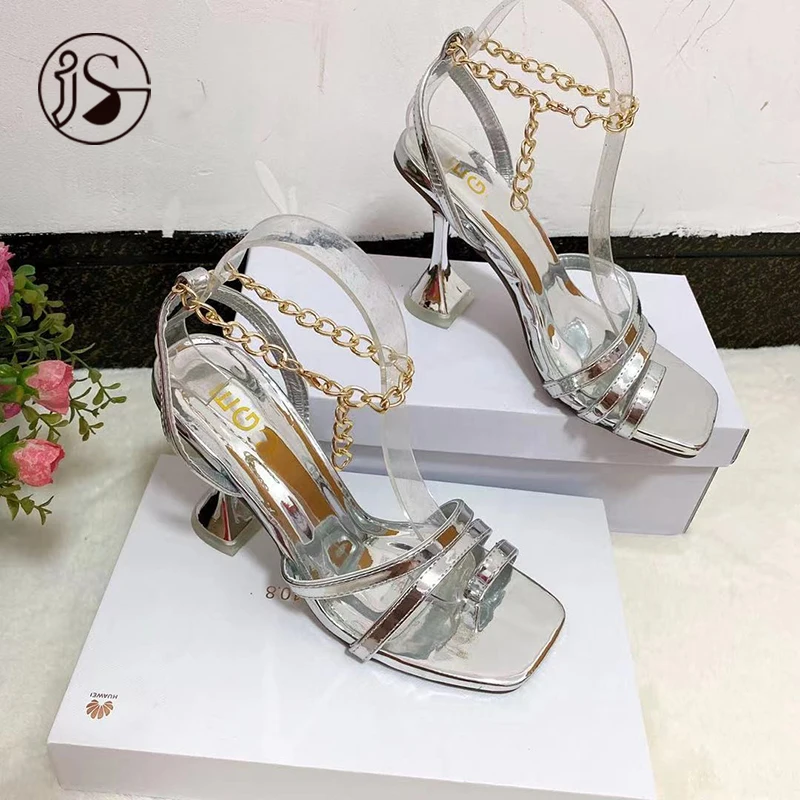 

Toe-clip non-slip women's slippers fashion new women's high heel slippers chain decoration women's slippers, Requirement