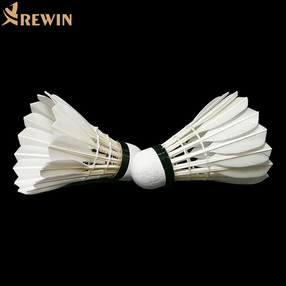 Tournament Grade Goose Feather Badminton Shuttlecock With Natural Cork