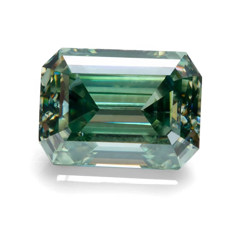 

Holycome 6.5*5mm Green VVS1 clarity Emerald Cut Loose gemstone moissanite jewelry making wholesale customized diamond Available