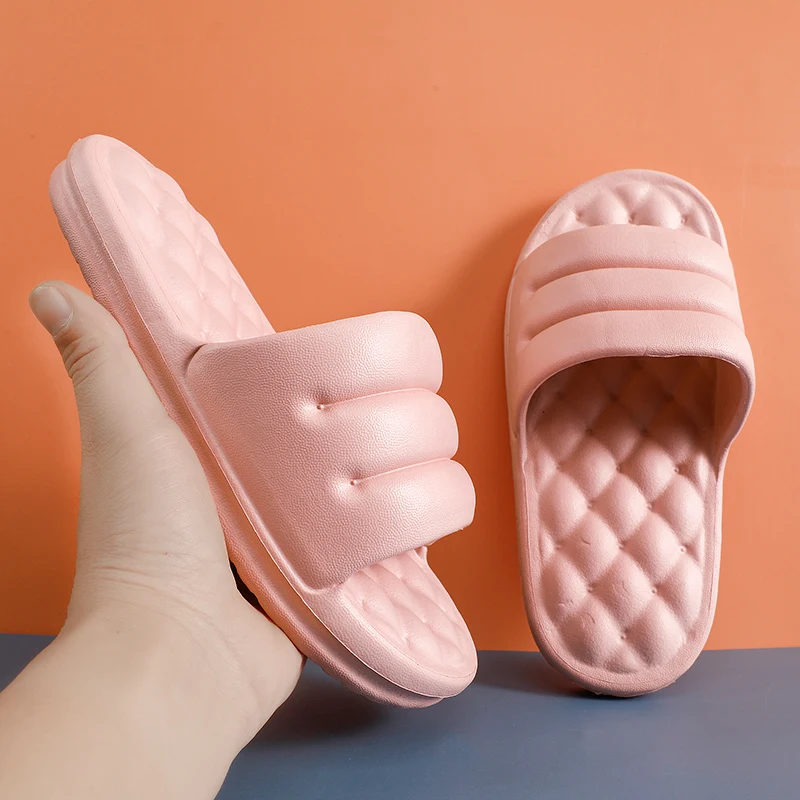 

2021 New Women slides slippers pure color indoor slide house slides cheap ladies slippers with in the stock, Pink/yellow/black/blue