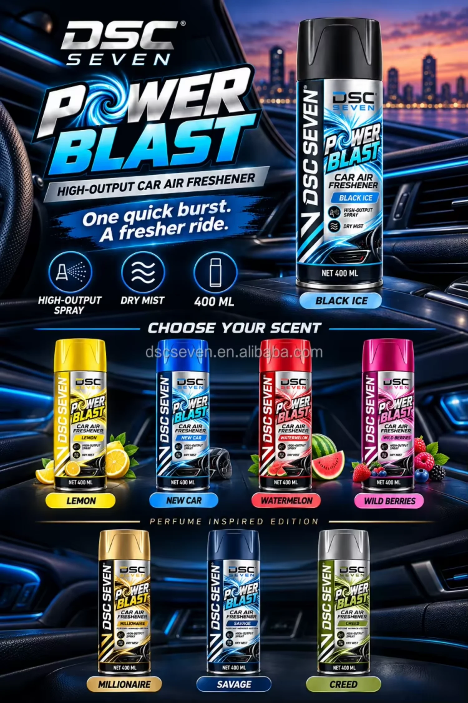 Wholesale 400ml Car Air Freshener Aerosol Spray Power Blast New Car Scent for Auto Detailing Shops and Distributors Wholesale 400ml Car Air Freshener Aerosol Spray Power Blast New Car Scent for Auto Detailing Shops and Distributors