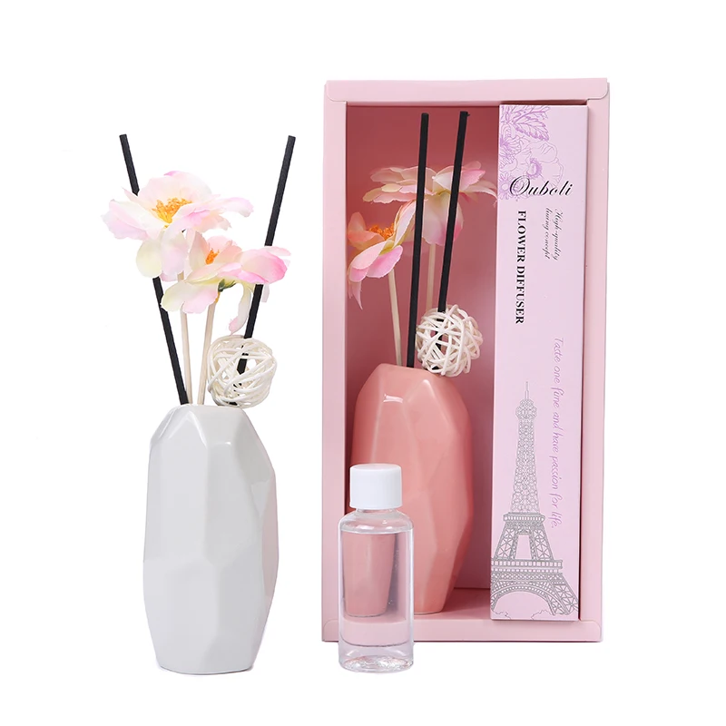 

Festivals sola flowers ceramic bottle reed diffusers sets home handicrafts reed diffuser ceramic wholesale air freshener