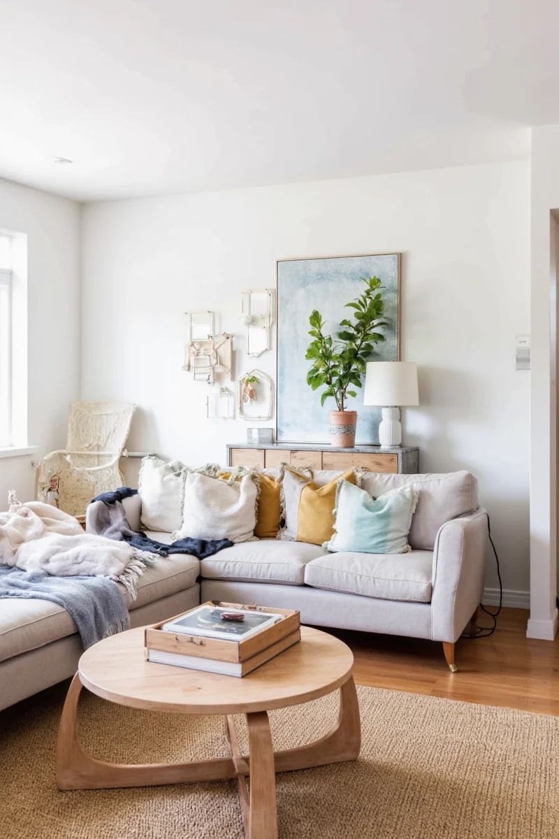 Large open living room layout