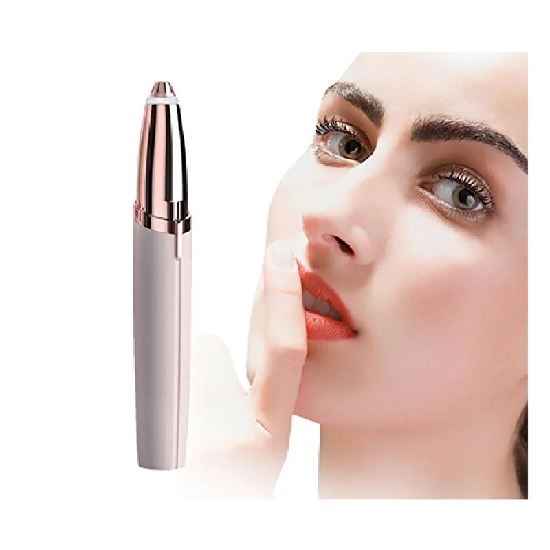 

2021New Trending Portable Beauty Tool Eyebrow Hair Remover Electric Eyebrow Trimmer, White, brown