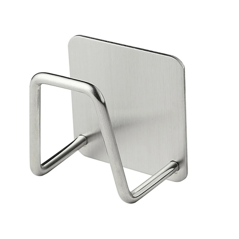 

Kitchen Sponges Holder Self Adhesive Sink Sponges Drain Drying Rack 304 Stainless Steel Storage Holder Kitchen Sink Accessories, Silver