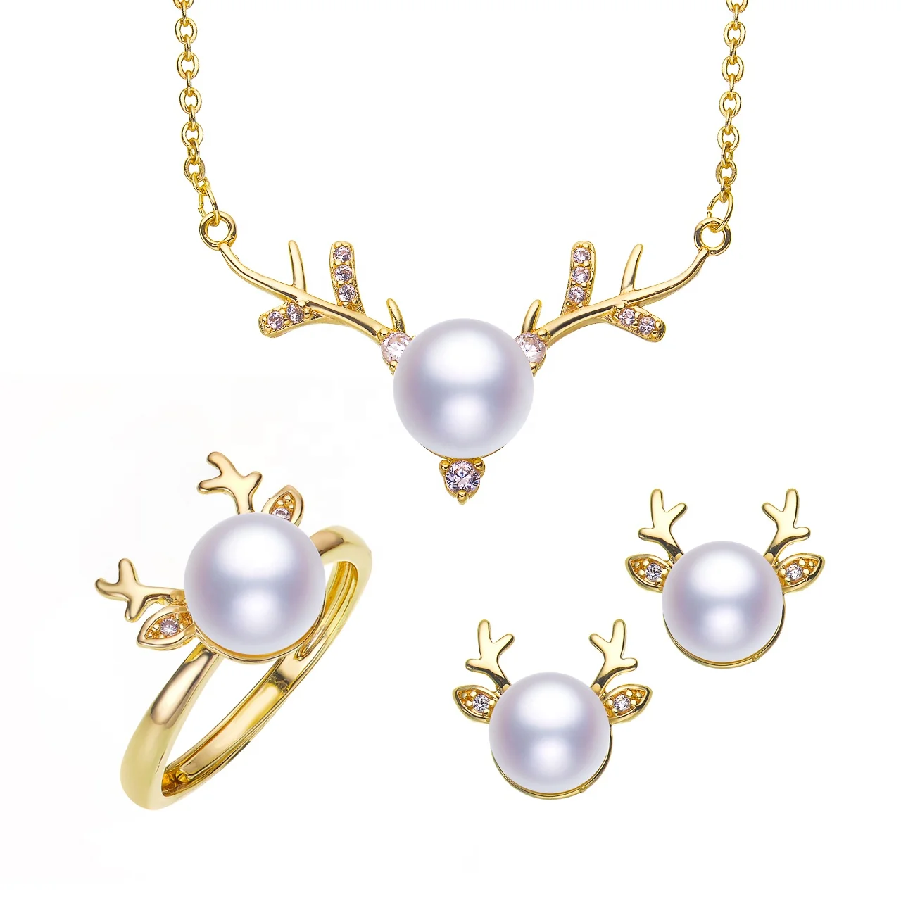 

Best Price  3A Grade Topping Pearl Freashwater Pearls Necklace Earring Set Women Wedding Jewelry