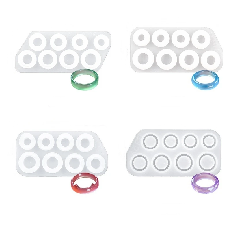 DM194 Different Size Flat Ring Holes Necklace Epoxy Resin Silicone Mold for DIY Material Jewelry Pendant Accessories Tools