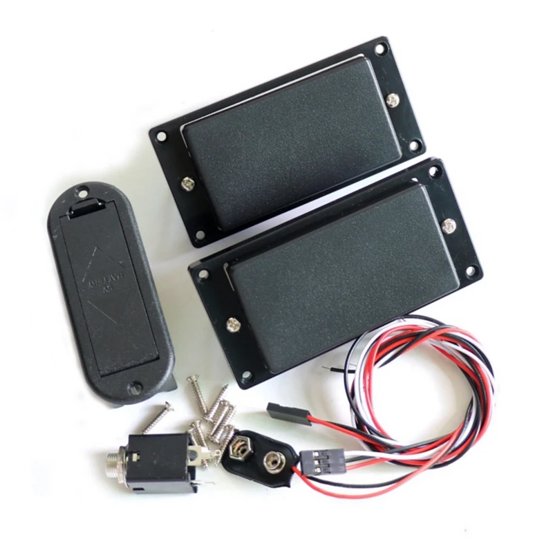 

Neck and bridge 1set Active Humbucker Guitar Pickups with Battery Case and connect wires, Black