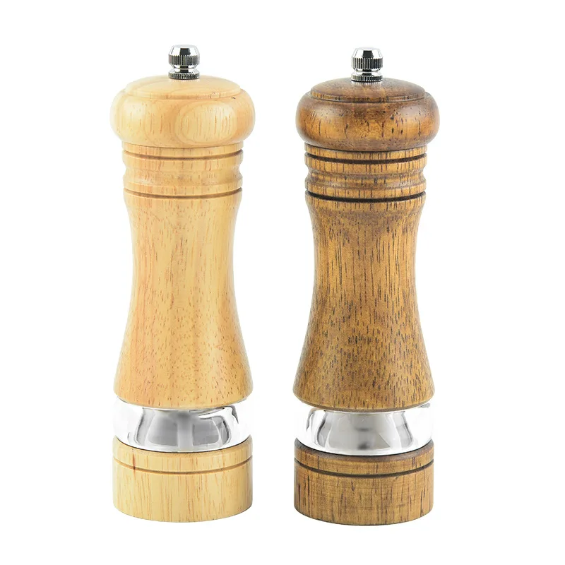 

Wood Salt and Pepper Mill Set, Pepper Grinders, Salt Shakers with Adjustable Ceramic