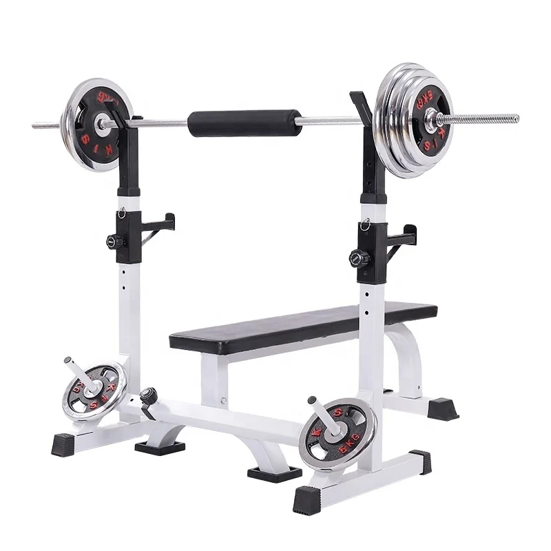 

whole sale Factory Price Home Gym Barbell Stool Weight Lifting Barbell Seated Bench adjustable power rack Weight Bench, White/black