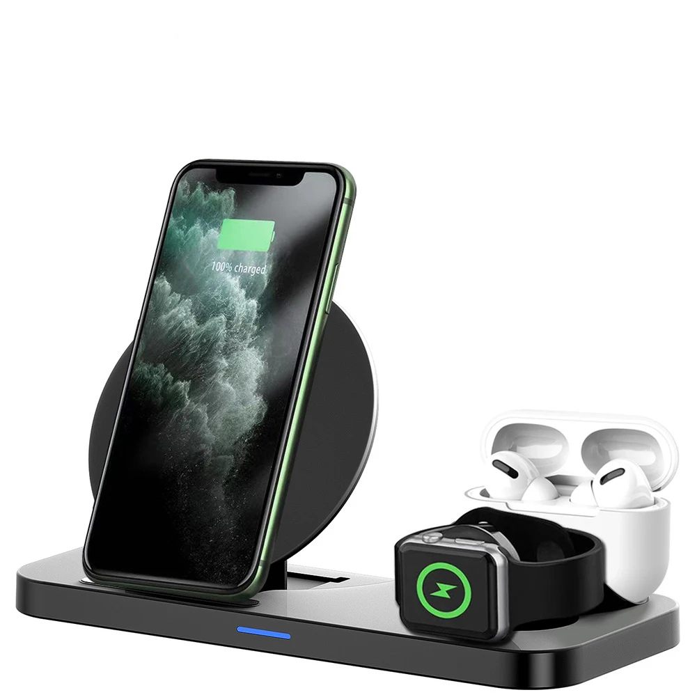 

Ultrathin Cell Phone Holder Three in One Dual-angle adjustment wireless magnetic attraction charging mobile phone holder, Black/white