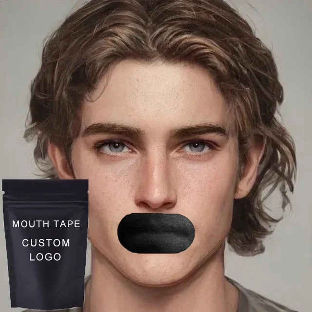New Design Nasal Breathing Anti Snoring Sleep Strips Tapes Black Mouth Tape For Sleeping 30 Pcs