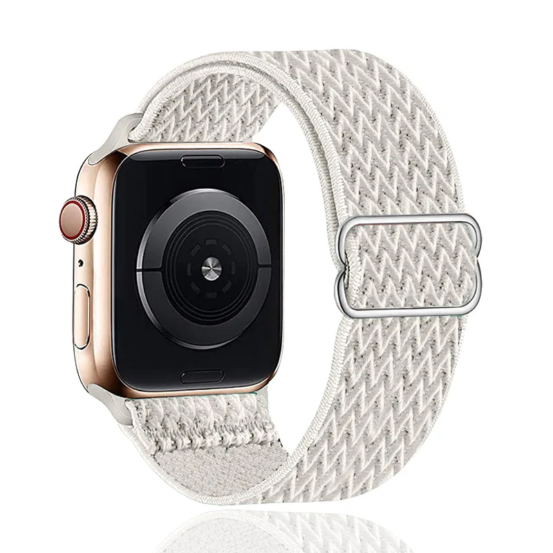 

Hotsale Nylon Watch Band for Apple Watch Metal Nylon Loop Strap for iwatch SE 6 5 4 3 2 1, Multicolor