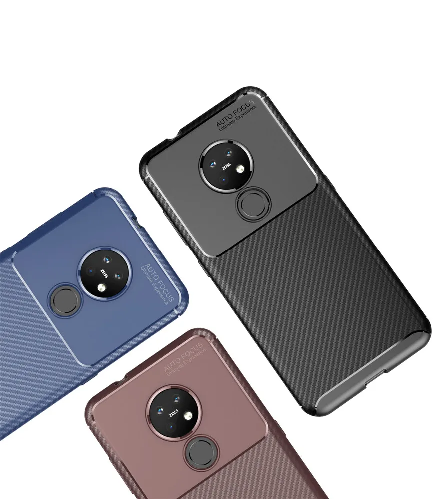 

Hot sale Shockproof Carbon Fiber Soft Tpu Protective case For Nokia 7.2 c1 x71 1 plus 5.2 X5 X7 2.2 Back Phone Cover Case