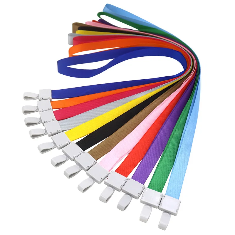 

Hot sales Custom New design Plain Nylon Lanyard Solid Colored Blank Lanyards