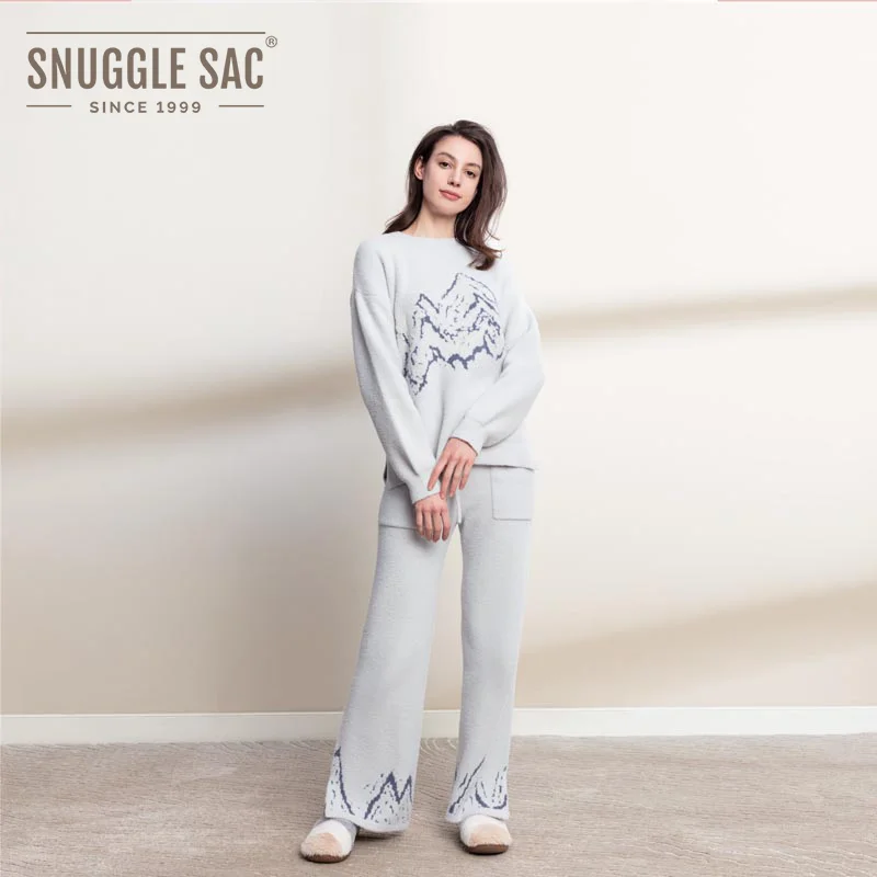 

Snuggle Sac Air Feel Round Neck Men Top Sweater Pullover Mens Long Sleeve Sweater