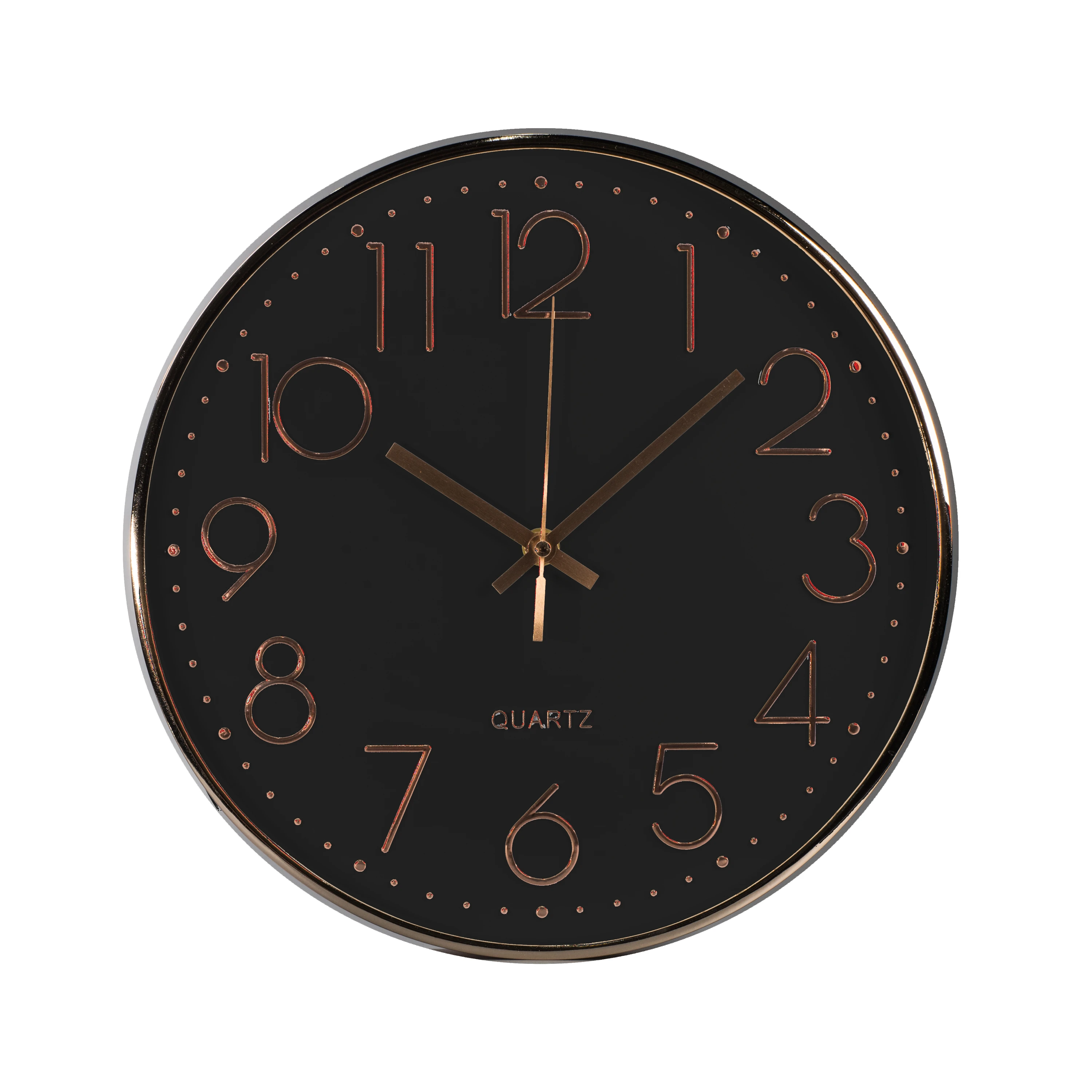 

Home Decor Modern Simple Design 12 Inch Rose Gold Round Plastic Decorative Wall Watch Wall Clock