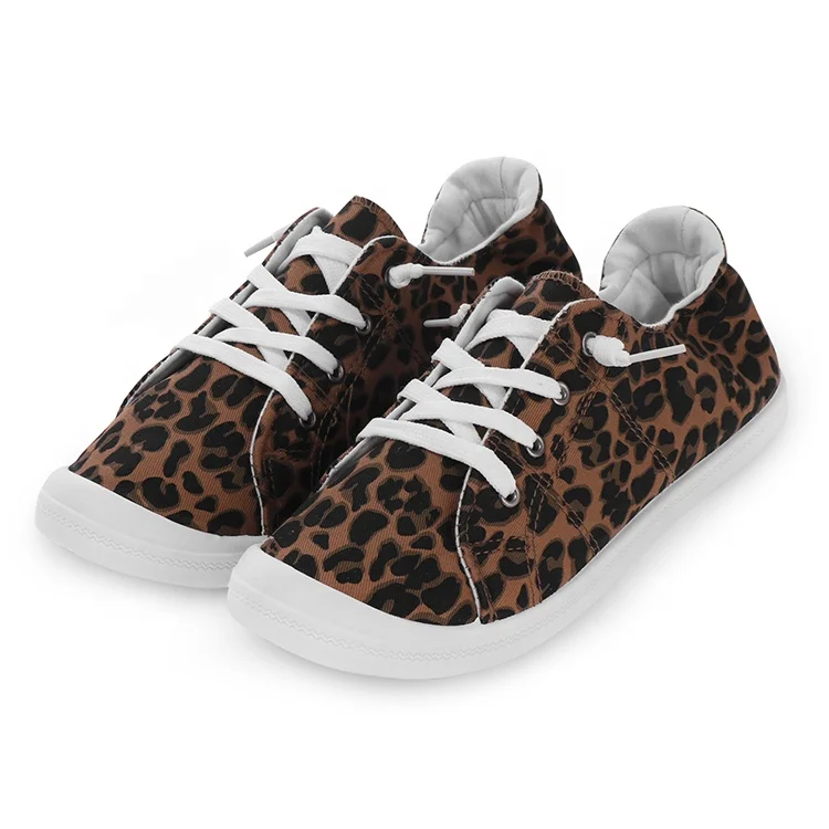 

Josiny Wholesale factory price classic girls casual canvas shoes, Leopard grain