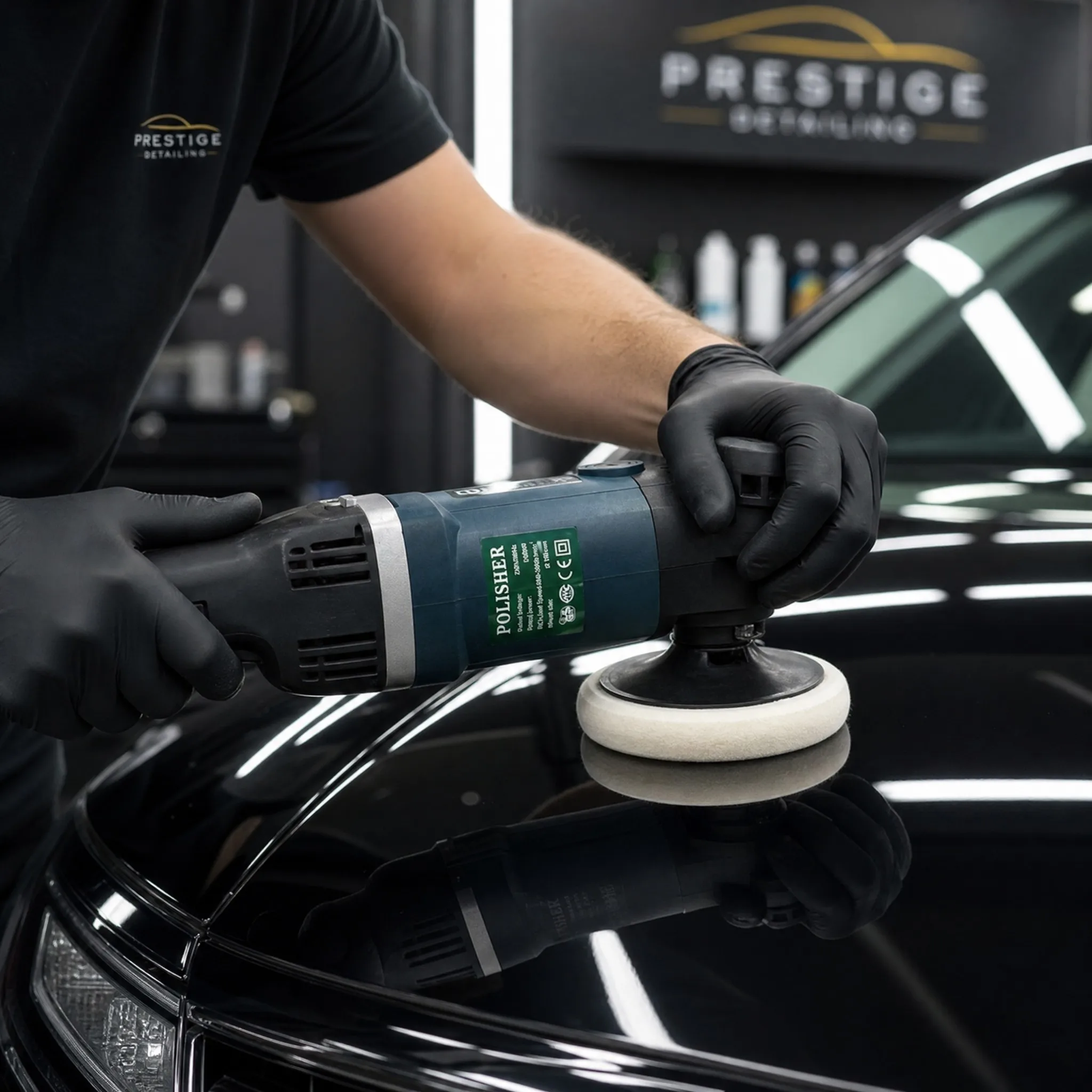 Automotive Clear Coat Paint Mirror Polishing with M14 Wool Felt Wheel