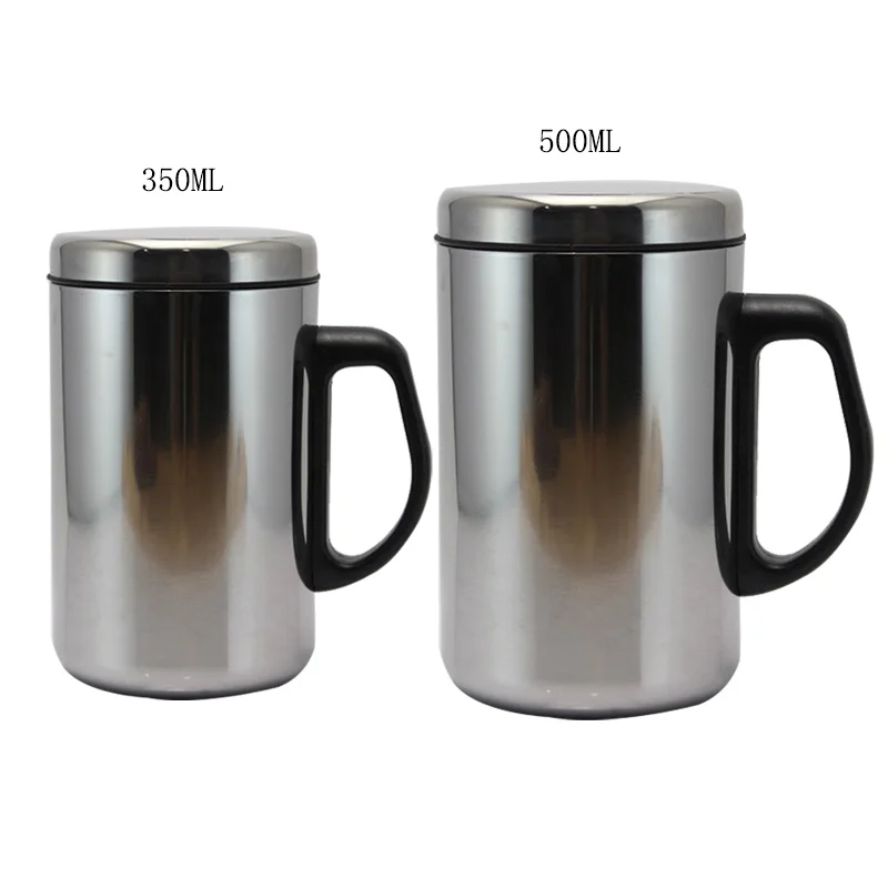 

350ml 500ml Stainless Steel Insulated Vacuum Flask Coffee Tea Wine Mug Thermos Cup Travel Water Thermal Bottle, Sliver