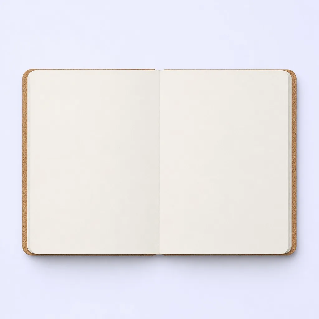 180 degree open flat notebook with blank paper