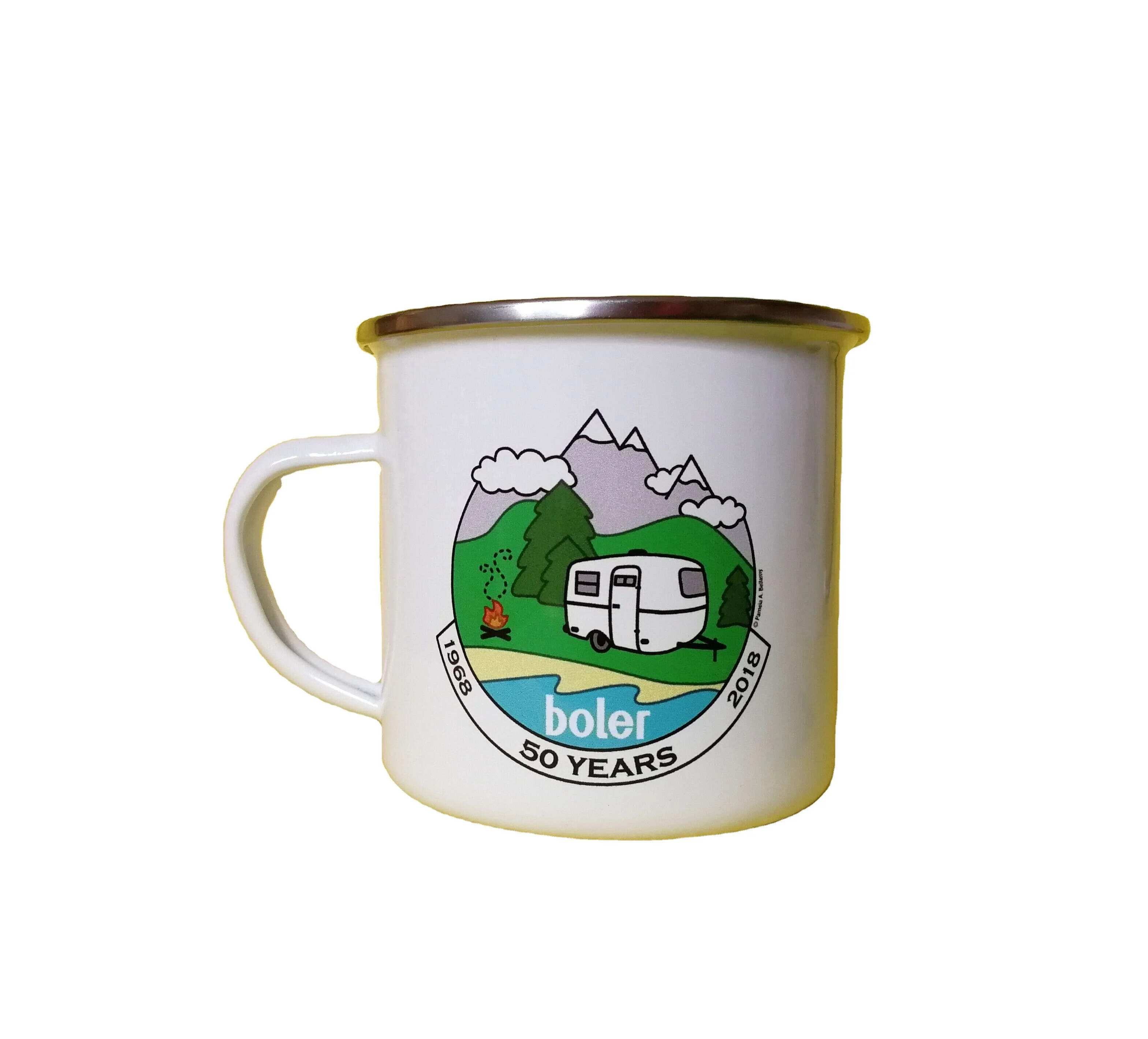 

12oz Enamel Camping Tin Sublimation Blank Camper Mugs For White Sublimation Transfer With Handle