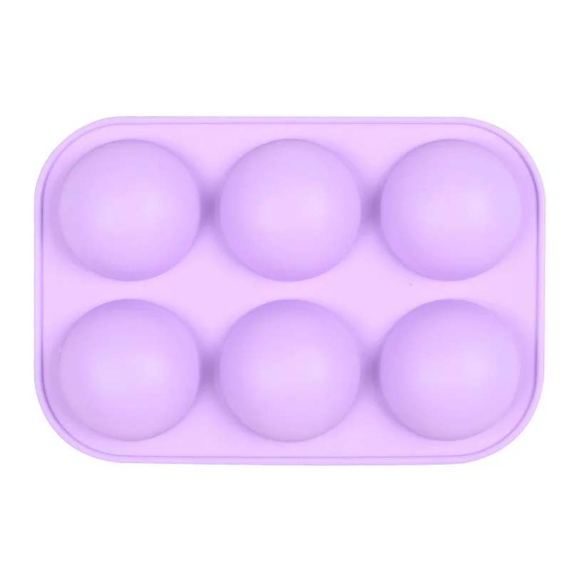 

Wholesale 6 Holes Semi Shpere Chocolate Bomb Jelly Baking Silicone Cake Molds, As picture