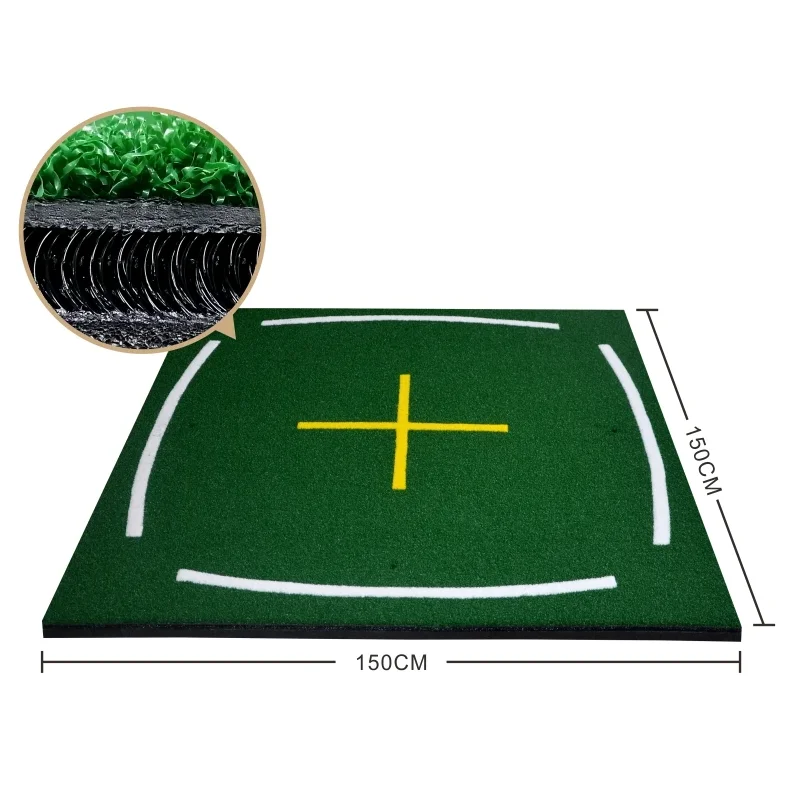 Premium 4x4ft Residential Golf Turf Mat Alignment Lines Pros Beginners Indoor Outdoor Training Golf Driving Chipping Hitting Mat