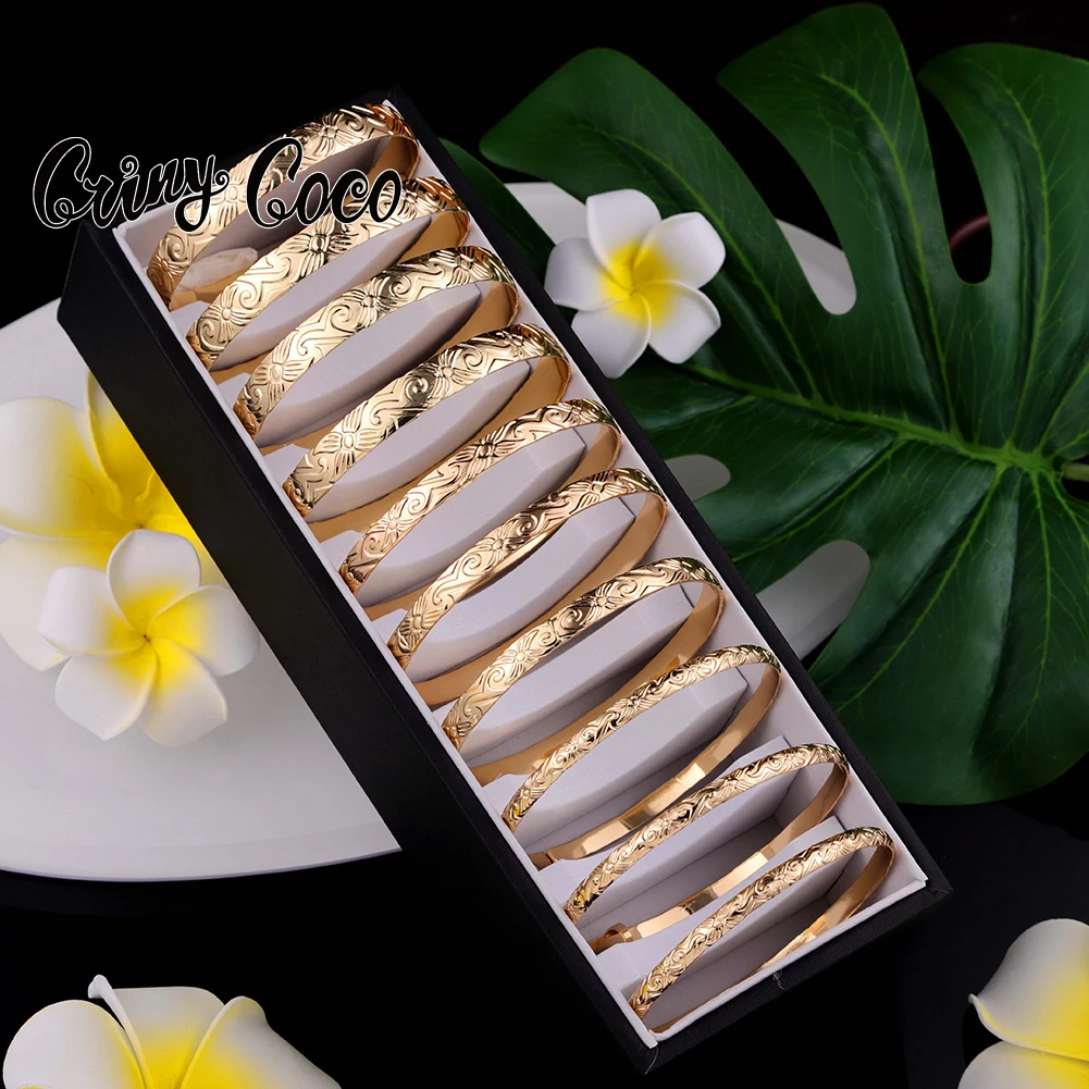 

Cring CoCo Gold Plated Copper Bangles Samoan hamilto gold Bracelets polynesian jewelry hawaiian Jewelry Wholesale, Gold plated color