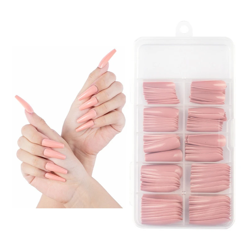 

Explosive style 100 pieces boxed DIY long ballet False nails coffin style short nails press on nails