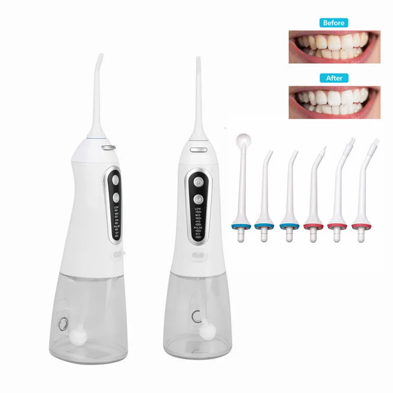 

Professional Cordless Dental Oral Irrigator 300ML Portable and Rechargeable Waterproof 5 Modes DIY Water Flosser