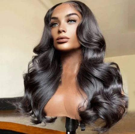 

Lace Front Wigs Body Wave Brazilian Virgin Human Hair Wigs For Black Women T Shape Middle Part 150% Density Natural Color