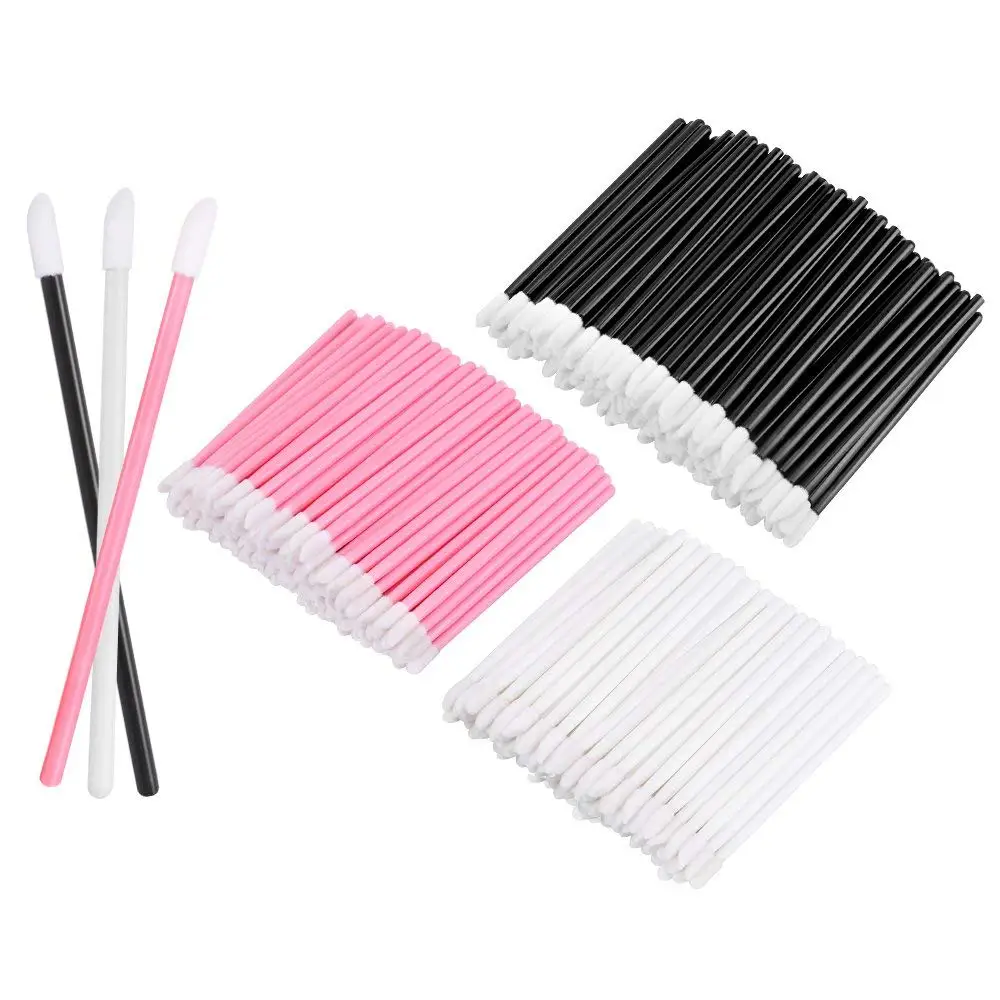 

FEIYAN Low MOQ 50pcs Per Bag Wholesale Lip Gloss Brushes Wand Applicator Crystal Handle Disposable Lip Brush