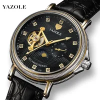 

Yazole 379 Skeleton Semi - Automatic Mechanical Watches fashion business men 's watch luminous Tourbillon mechanical waterproof