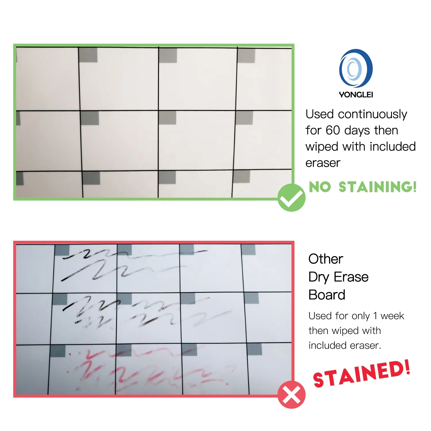 
10.6-1 Dry erase fridge magnetic weekly planner whiteboard 