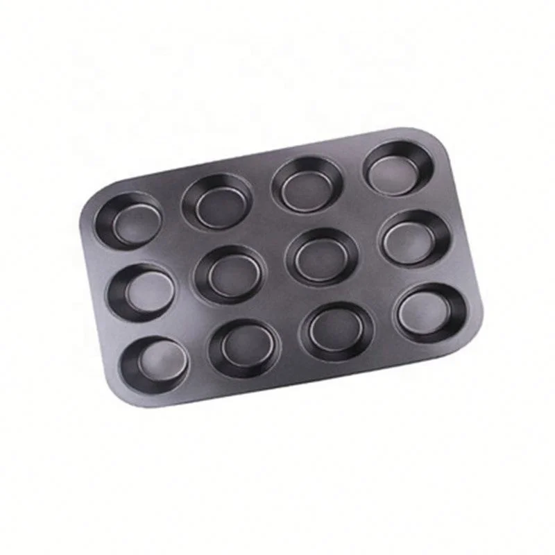 

Carbon Steel 12 Companies Baking Round Cake Mold Diy Egg Tart Hole, Gray