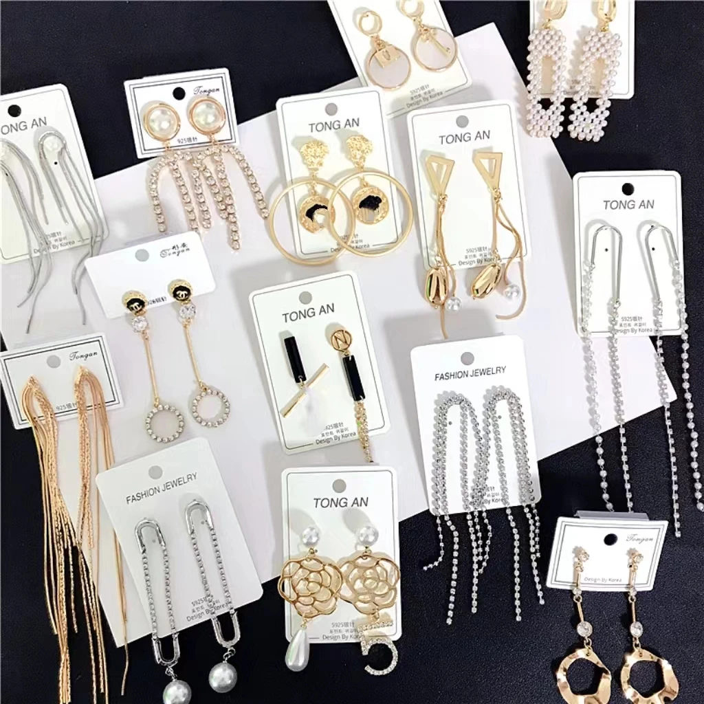 

PUSHI Needle Long Tassel Earrings Allergy Free Earrings Jewelry Wholesale Earrings Mixed 925 Silver Korean Yiwu Alloy Fashion