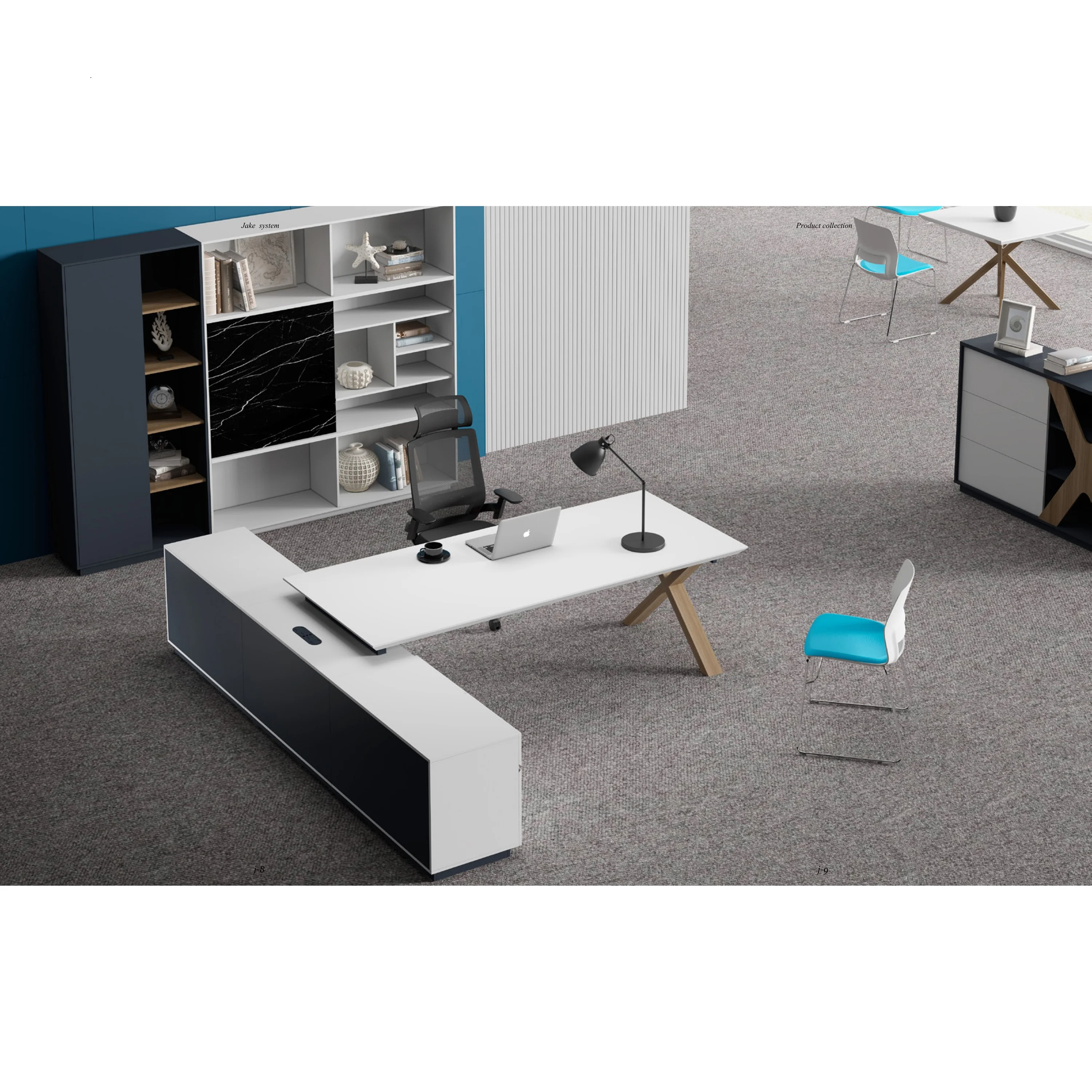 White Melamine Modern Office Staff Desk,Modern Executive Desk Modern Office Desk White(fohbl20f