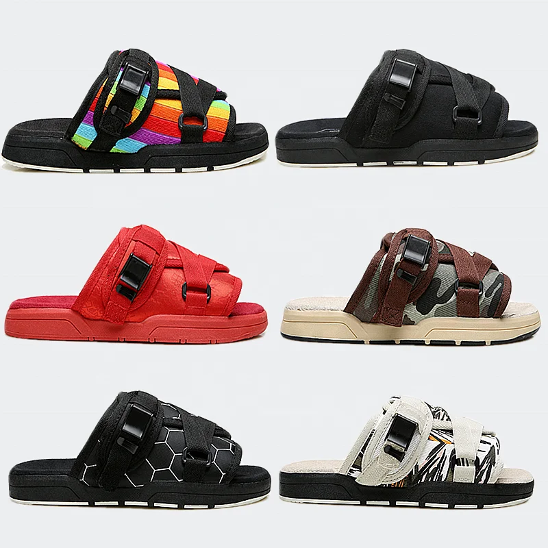 

Custom Logo Luxury Brand Designer Print Tag Buckle Nylon Non-slip Pvc SPORT Slides Men's Slippers Sandals