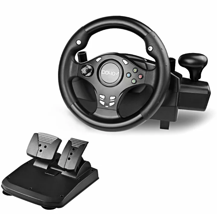 

Hot-selling 270 game steering wheel For Xbox one/360/PS3/4/Android/Switch/PC Race game multifunction 7in1 gaming steering wheel, Black, oem