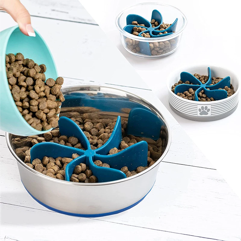 

Manufacturer Amazon Hot Selling blue plastic large dogslow Slow feed dog bowl spiral slow feeder pet feeder