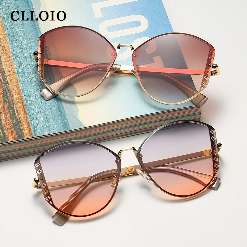 

women sunglasses custom logo Gradient color sunglasses female new anti-ultraviolet fashion glasses 2021