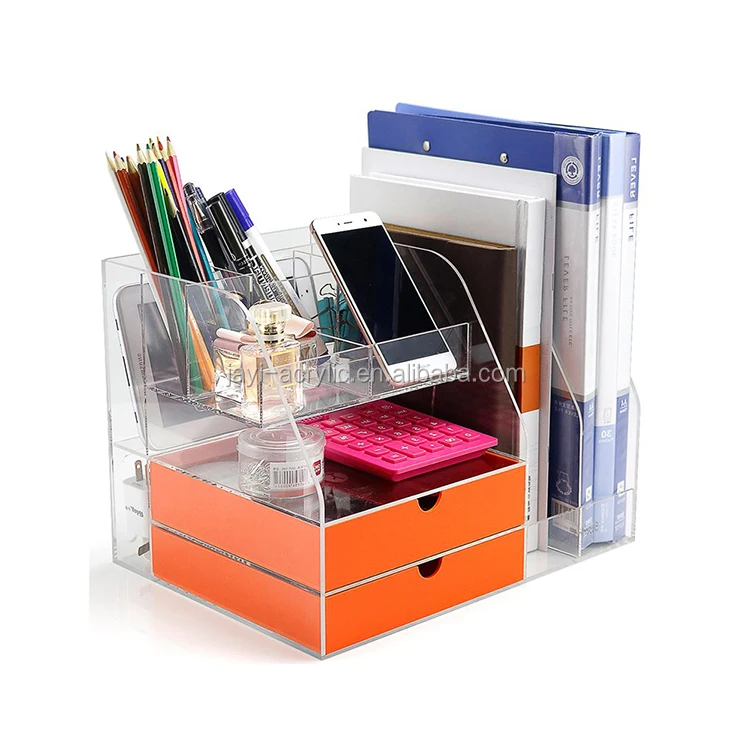 Acrylic Office Stationery Organizer Stapler