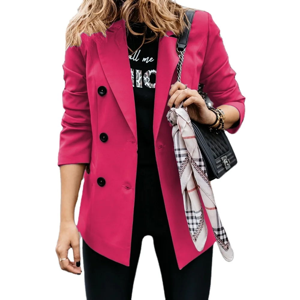 

GP-AL8723 2021 Double Breasted Trench Autumn Winter Women Coat Fashion Streetwear Ladies Blazer