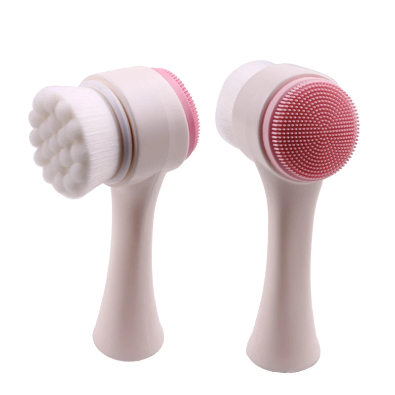 

2021 Manual Facial Cleansing Brush Mini Face Cleaner Silicone Brush Small 3D Face Massage Washing Machine Beauty Care Brushes, Pink