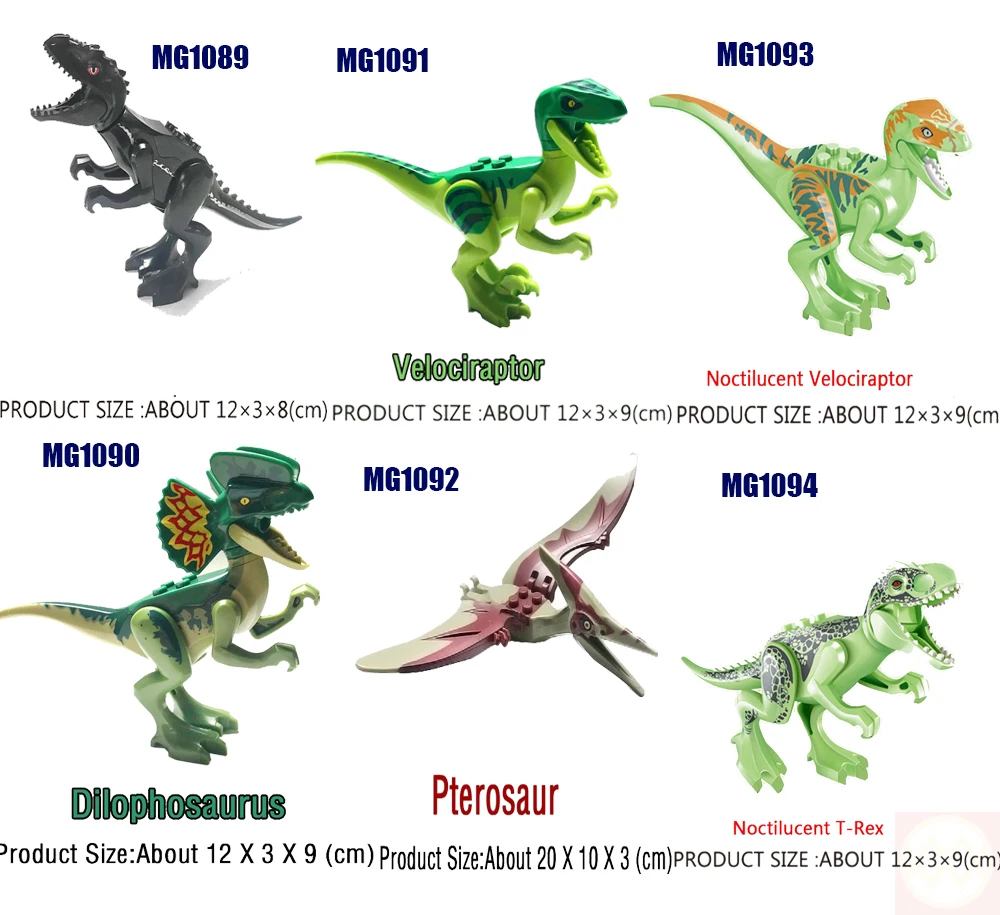 

Mini action figures Dinosaurs jurassic world Tyrannosaurus T-Rex Building diy toys, Same like picture