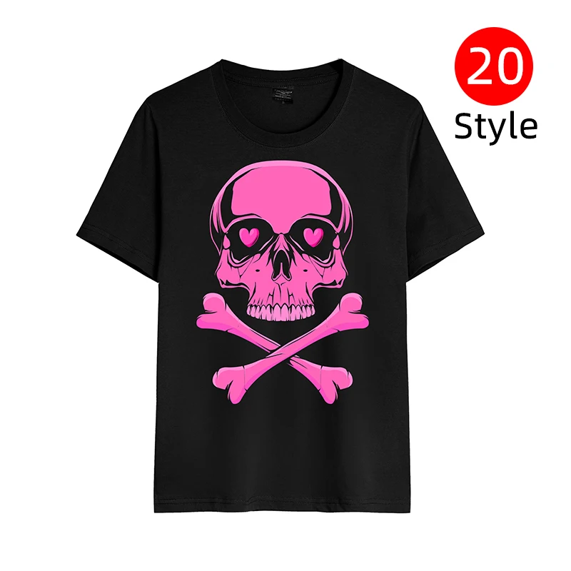 

Guanzhou Factory Custom LOGO Skull Pattern printing T Shirts Unique Design Graphic Tees Men Cotton Tee Shirt Unisex