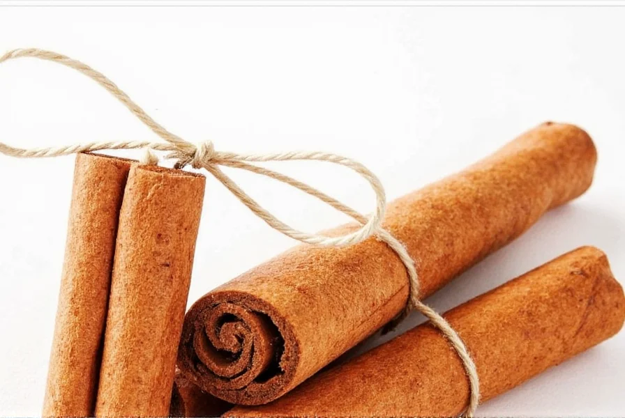 Close-up comparison of true cinnamon (Ceylon) sticks versus cassia cinnamon sticks showing the delicate layered structure of Ceylon cinnamon