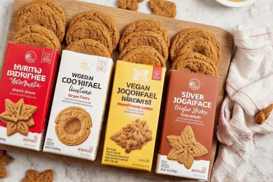 Vegane und glutenfreie Ingwerkeks-Varianten auf Holzbrett